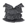 Linen Ruffle Cushion Charcoal, thumbnail 3 of 4