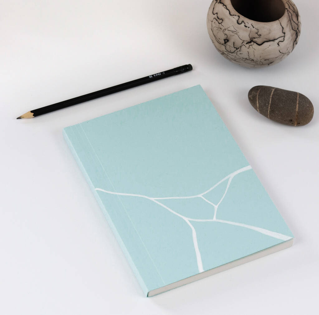 Blue Personalised Journal Hand Painted + Eco Friendly By Blue Stiggy
