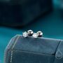 Sterling Silver Brilliant Cut 3mm Cz Barbell Earrings, thumbnail 1 of 11