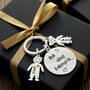 Personalised Round Keychain With Child Charms, thumbnail 2 of 12