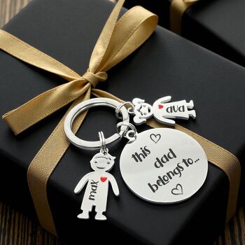 Personalised Round Keychain With Child Charms, 2 of 12