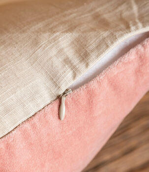 Pink Cotton Velvet Cushion Cover With Feston Stitch, 5 of 5