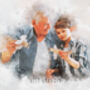 Watercolor Grandparents Portrait From Photo Gift For Nanny, Grandma, Grandad, thumbnail 6 of 11