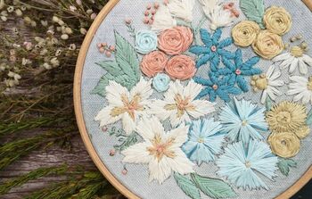 Pastel Blooms Embroidery Kit, 6 of 7