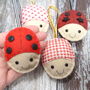Ladybird Decorations Set Of Four Handmade, thumbnail 1 of 2