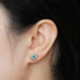 Colour Pencil Stud Earrings In Blue And Green, thumbnail 3 of 3