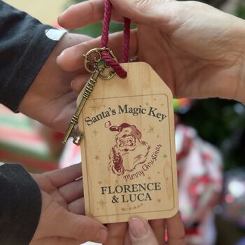 Santa's Magic Key With Personalised Wooden Keyring, 2 of 8