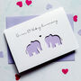 Personalised Hand Cut Love Elephants Card, thumbnail 1 of 4