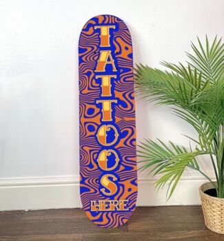 Tattoos Here Sign Clear Acrylic Skateboard Deck, 6 of 8