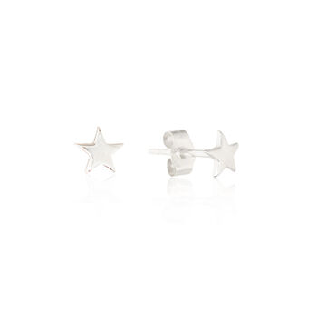 Soho Sterling Silver Mini Star Stud Earrings, 3 of 4