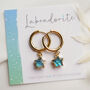 Labradorite Hoop Earrings, thumbnail 3 of 10