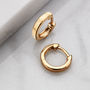 Gold Or Silver Small Plain Huggie Hoop Earrings, thumbnail 2 of 7