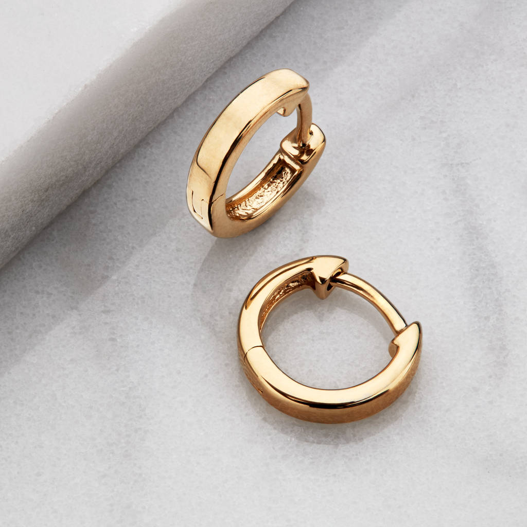 Gold Or Silver Small Plain Huggie Hoop Earrings By LILY & ROO ...