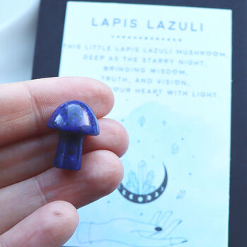 Lapis Lazuli Mushroom – Wisdom And Truth Pocket Crystal, 2 of 4