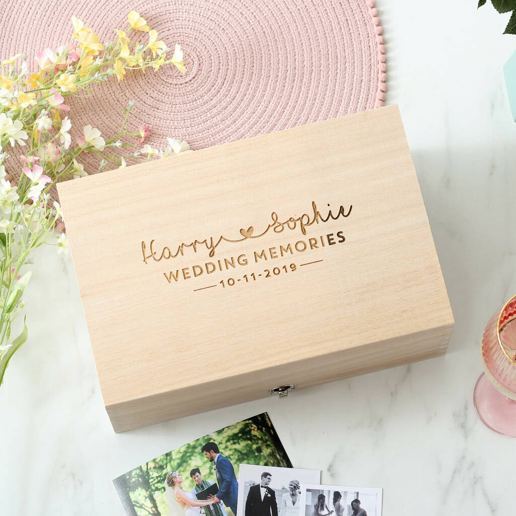 Personalised Wedding Memories Gift Keepsake Box, 1 of 5