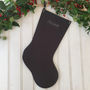 Wool Felt Christmas Stocking With Embroidered Reindeer, thumbnail 4 of 4