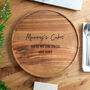 Personalised Cake Board Round Acacia Wood, thumbnail 5 of 5