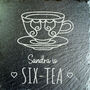 Engraved Personalised Slate Tea Coaster Name And Age Gift, thumbnail 5 of 6