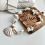 White Sea Clam Boho Seashell Bracelet, thumbnail 1 of 4