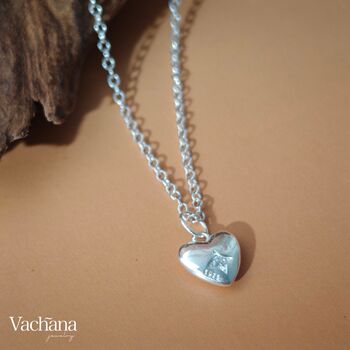 Heart Cubic Zirconia Sterling Silver Pendant Necklace, 2 of 10