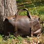Large Genuine Leather Holdall Brown, thumbnail 1 of 11
