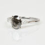 One Of A Kind Oval Salt And Pepper Diamond Engagement Ring, thumbnail 2 of 2