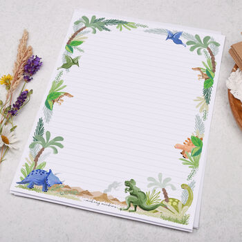 A4 Letter Writing Paper With Dinosaurs In Jungle, 3 of 4