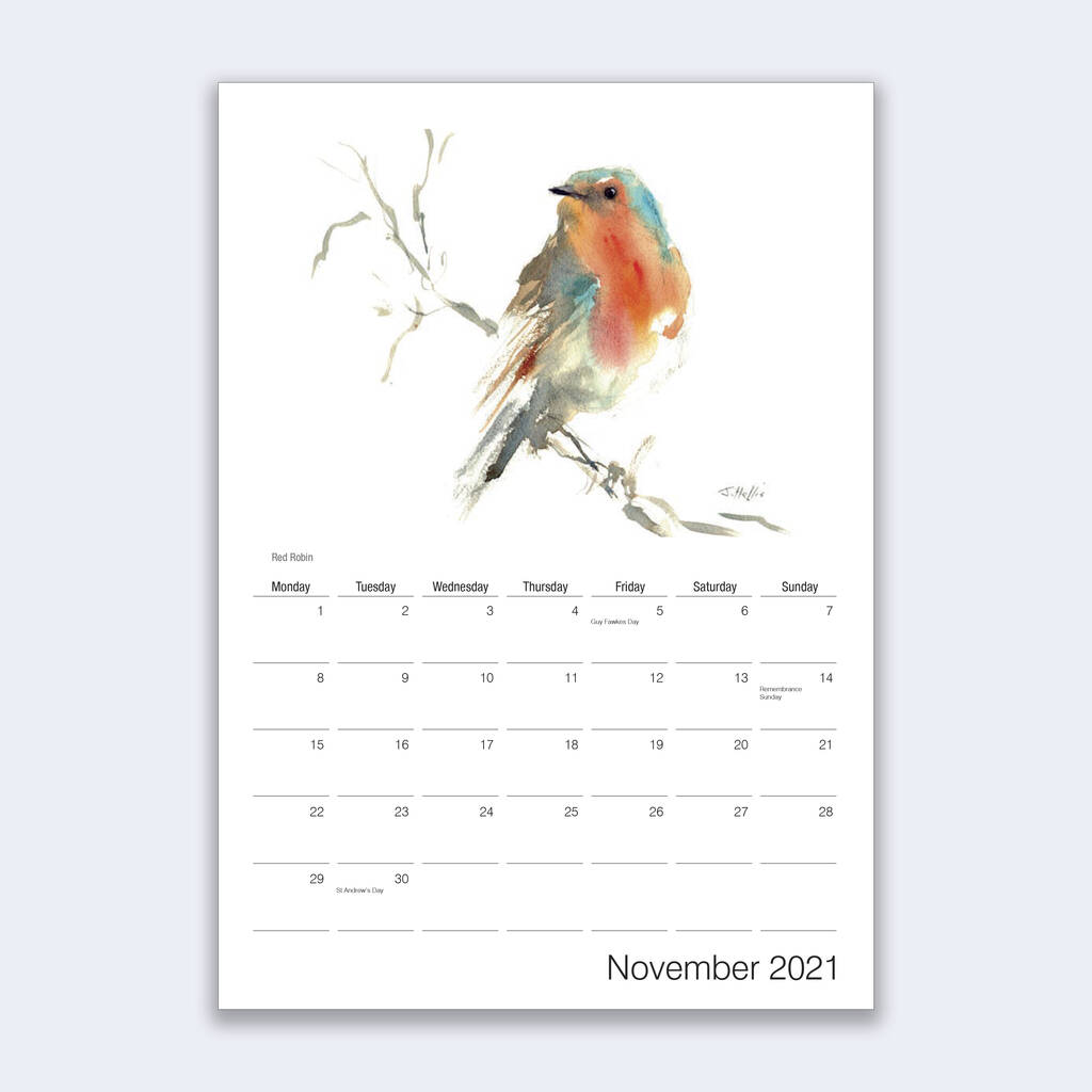 2021 Wildlife Calendar By James Hollis Art 7043