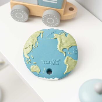 Teether Earth Toy. Planet Earth Natural Rubber Baby Toy. Best Teething Toy Earth Biscuit®. Hello World. Bath Toy. Sensory Playtime, 8 of 8