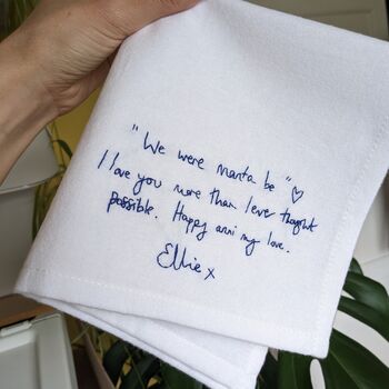 Personalised Handwritten Message Wedding Handkerchief, 10 of 11