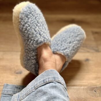 Two Tone Wool Fleece Slippers, 2 of 6
