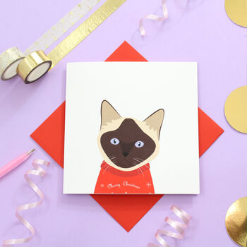 Christmas Cat Card, Multiple Breed Options, 11 of 12