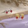 Sterling Silver Beetroot / Radish Stud Earrings, thumbnail 4 of 12