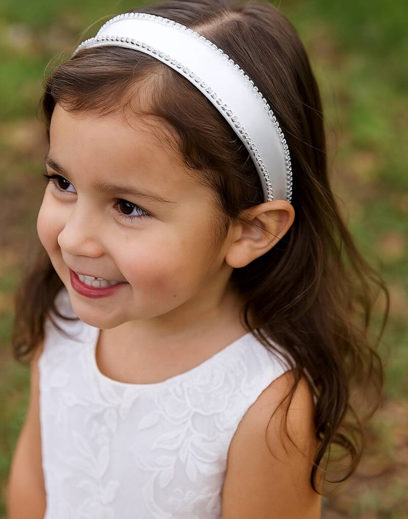 Grace Satin Headband With A Pink Satin Drawstring Bag // Ages Three To Adult, 1 of 5