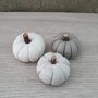 Set Of Three Handmade Mini Clay Pumpkins, thumbnail 5 of 11