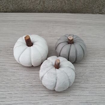 Set Of Three Handmade Mini Clay Pumpkins, 5 of 11