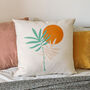 Sun And Palm Leaves Cushion, thumbnail 1 of 4