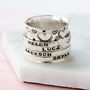 Personalised Love Hearts Sterling Silver Spinner Ring, thumbnail 4 of 5
