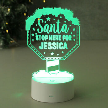 Personalised Santa Stop Here Christmas Light Sign, 5 of 6