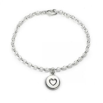 Heart Bracelet With Sterling Silver Heart Charm, 2 of 4