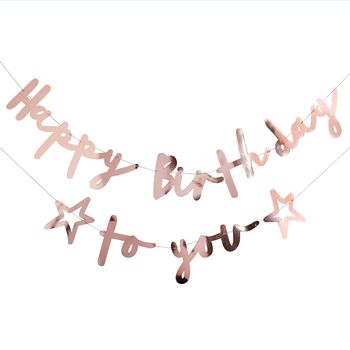 Rose Gold Happy Birthday Party Bunting, 2 of 2