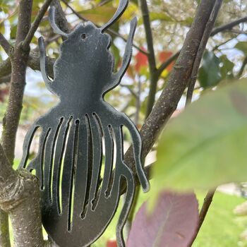 Beetle Insect Mobile, Metal Art For Home And Garden, 6 of 10