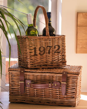 Personalised Special Date Wicker Bottle Carrier, 5 of 8
