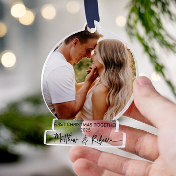 Personalised First Christmas Together Photo Ornament, 6 of 9