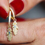Multi Coloured Sterling Silver Feather Earrings, thumbnail 2 of 9