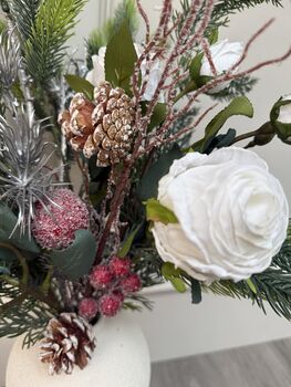 White Rose And Spruce Bunch, 2 of 2