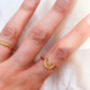 Gold Plated Engraved Stackable Selene Moon Ring, thumbnail 2 of 6