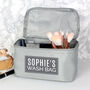Personalised Classic Grey Makeup Wash Bag Vanity Case, thumbnail 1 of 7