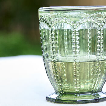 Set Of Four Bella Perle Green Glass Tumblers, 4 of 7