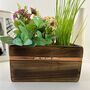 Personalised Wooden Pot Planter With Copper Message, thumbnail 1 of 9